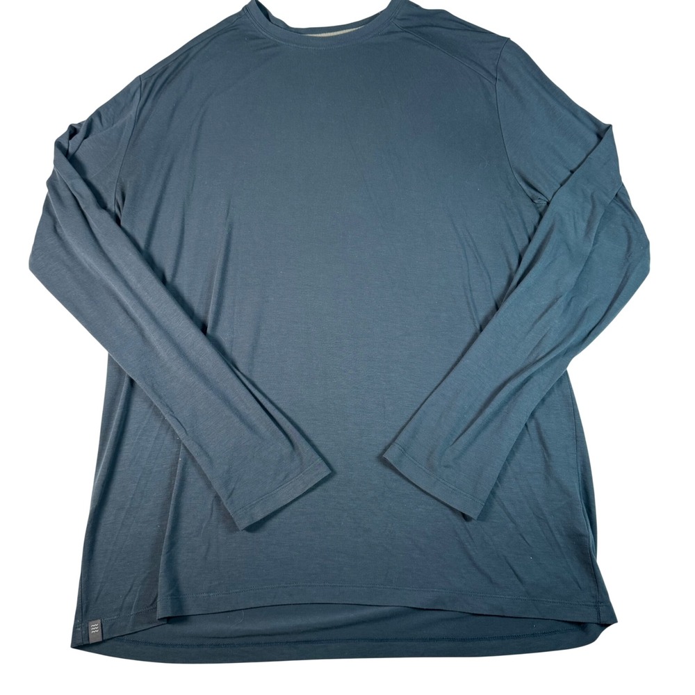 Free Fly Mens Bamboo Long Sleeve Performance‎ T-Shirt XL Dark Blue Gray Gorp XL
